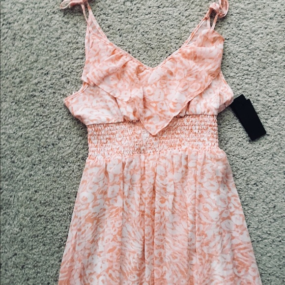Guess Cottage Core Summer Dress Medium High Low Pink Maxi Dress NWT Flowy Boho - Picture 6 of 8